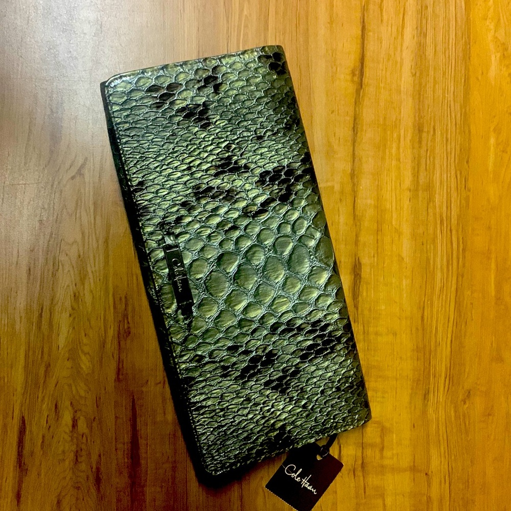 Cole Haan Patent Leather Snakeskin Clutch